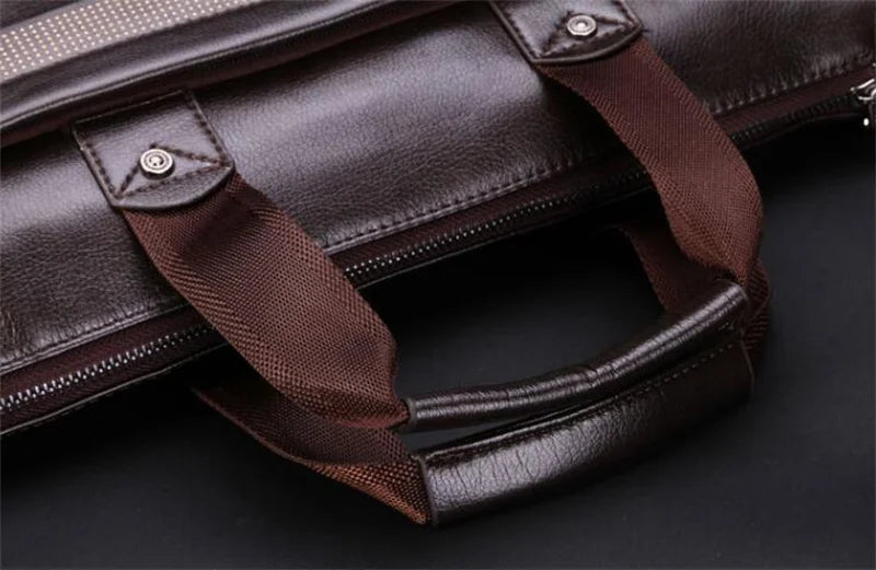Men Briefcase Bag for Documents Designer Leather Luxury Brand Men's Business Travel Big Capacity A4 Document Organizer handbag