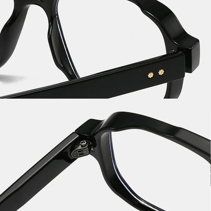 SHAUNA Double Bridges Anti Blue Light Retro Women Square Glasses Frame Fashion Men Optical Eyewear