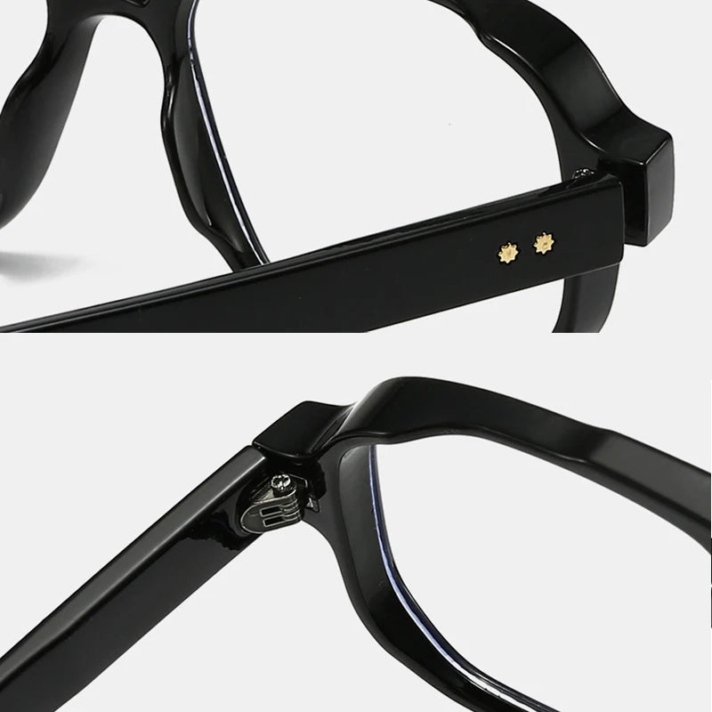 SHAUNA Double Bridges Anti Blue Light Retro Women Square Glasses Frame Fashion Men Optical Eyewear