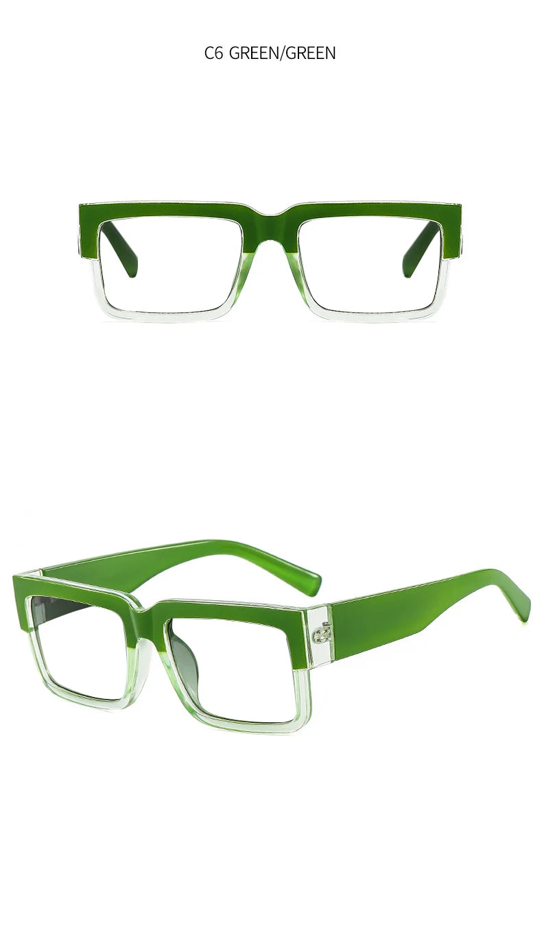 Gradient Green Square Reading Glasses Women Men Luxury Brand Small Frame Presbyopia Eyewear Anti Blue Light Prescription Glasses