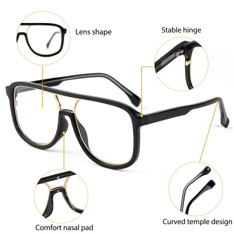 CATERSIDE Fashion Punk Reading Glasses Large Square Frames Design Man Women Casual Optical Frames Ideal Choice for Gifts