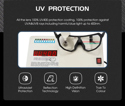 KAPVOE Photochromic Cycling Glasses Sports Sunglasses for Men Women UV400 Protection Bicycle MTB Mountain Bike Sunglasses