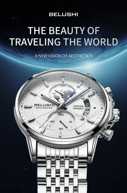 BELUSHI New Fashion Sport Quartz Watches Men Luxury Business Watch Waterproof Wristwatches Male Clock Relogio Masculino