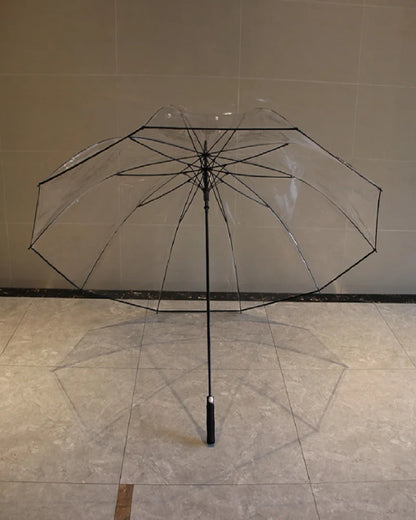Eco-Friendly PVC Transparent Golf Umbrella,Wind-Resistant,Thick and Sturdy Long-Landled,Large-Sized Umbrella