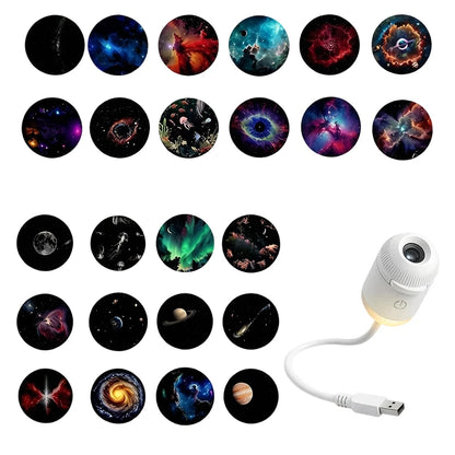 Mini Starry Sky Projector Lamp Usb Portable Galaxy Night Light For Bedroom Sleep Atmosphere Decor Gift