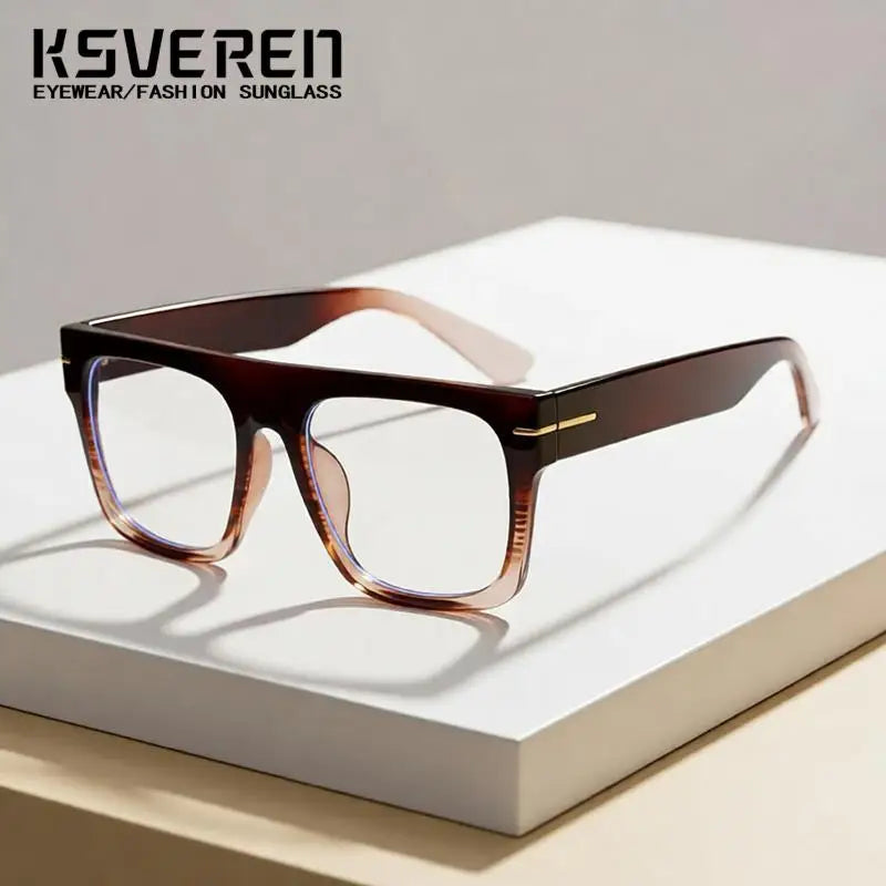 Large Square Anti Blue Light Reading Glasses Men Women Classic Designer Clear Presbyopic Eyewear Prescription Optical Glasses