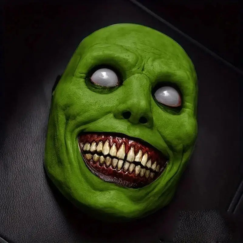 Halloween COS Exorcist Smiling White Face White Eyes Demon Mask Horror Mask Masquerade Haunted House Horror Mask Role Play
