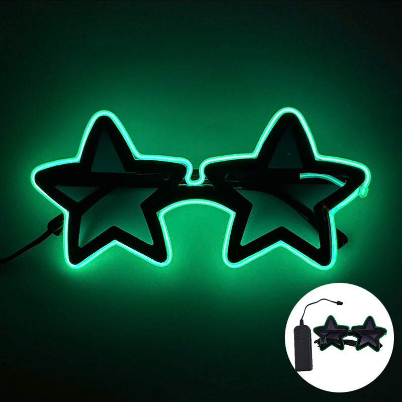Cool glowing star shape glasses Led Light Up Star Glasses Glow In The Dark glasses for nightclub Birthday wedding party supplies