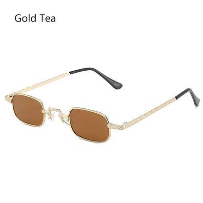 Retro Rectangle Sunglasses Women Brand Designer Small Metal Frame Square Punk Sun Glasses Men Fashion Vintage Oculos De Sol