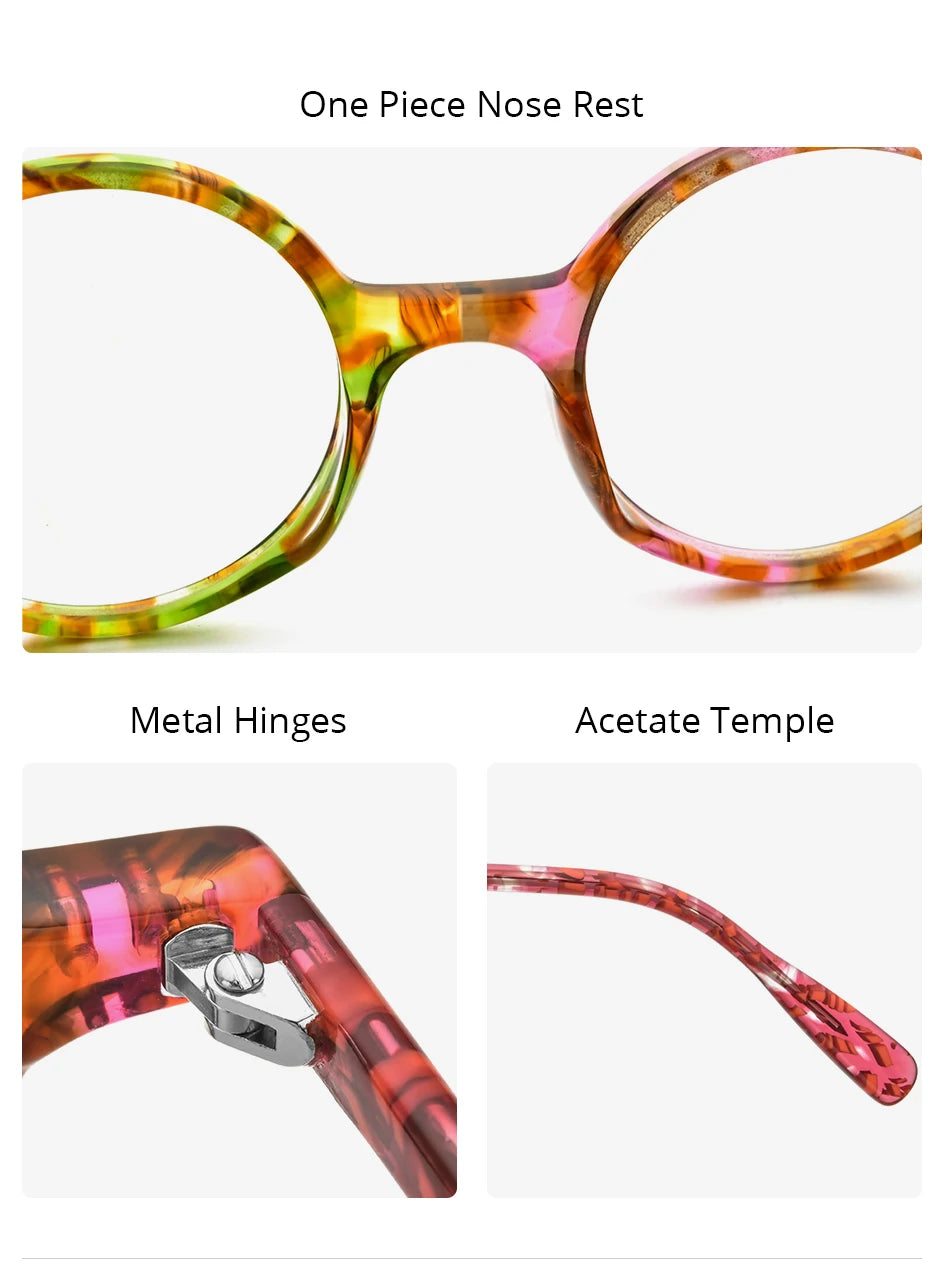 FONEX HEPIDEM Acetate Eyeglasses Frame Men 2025 New Small Round Brand Design Glasses Women Retro Vintage Eyewear Spectacles 9341