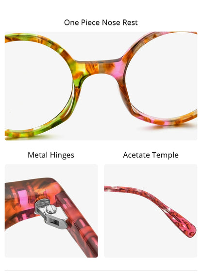 FONEX HEPIDEM Acetate Eyeglasses Frame Men 2025 New Small Round Brand Design Glasses Women Retro Vintage Eyewear Spectacles 9341