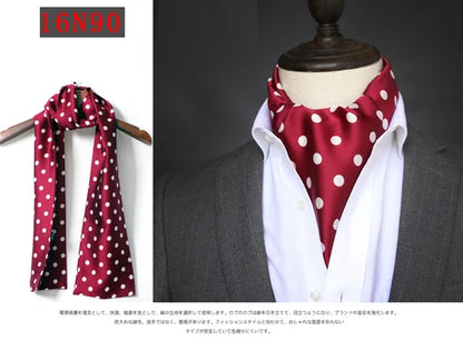 Business Scarf Hangzhou Silk Men's Scarf Long Scarf Double-Sided Trendy British European American Style Autumn Winter