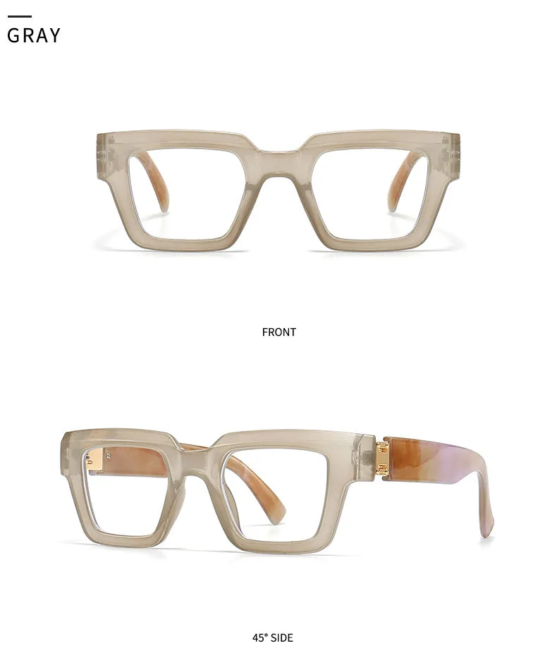 New Green Oversized Square Reading Glasses Men Women Personality Optical Eyeglasses Anti Blue Light Computer Presbyopic Glasses