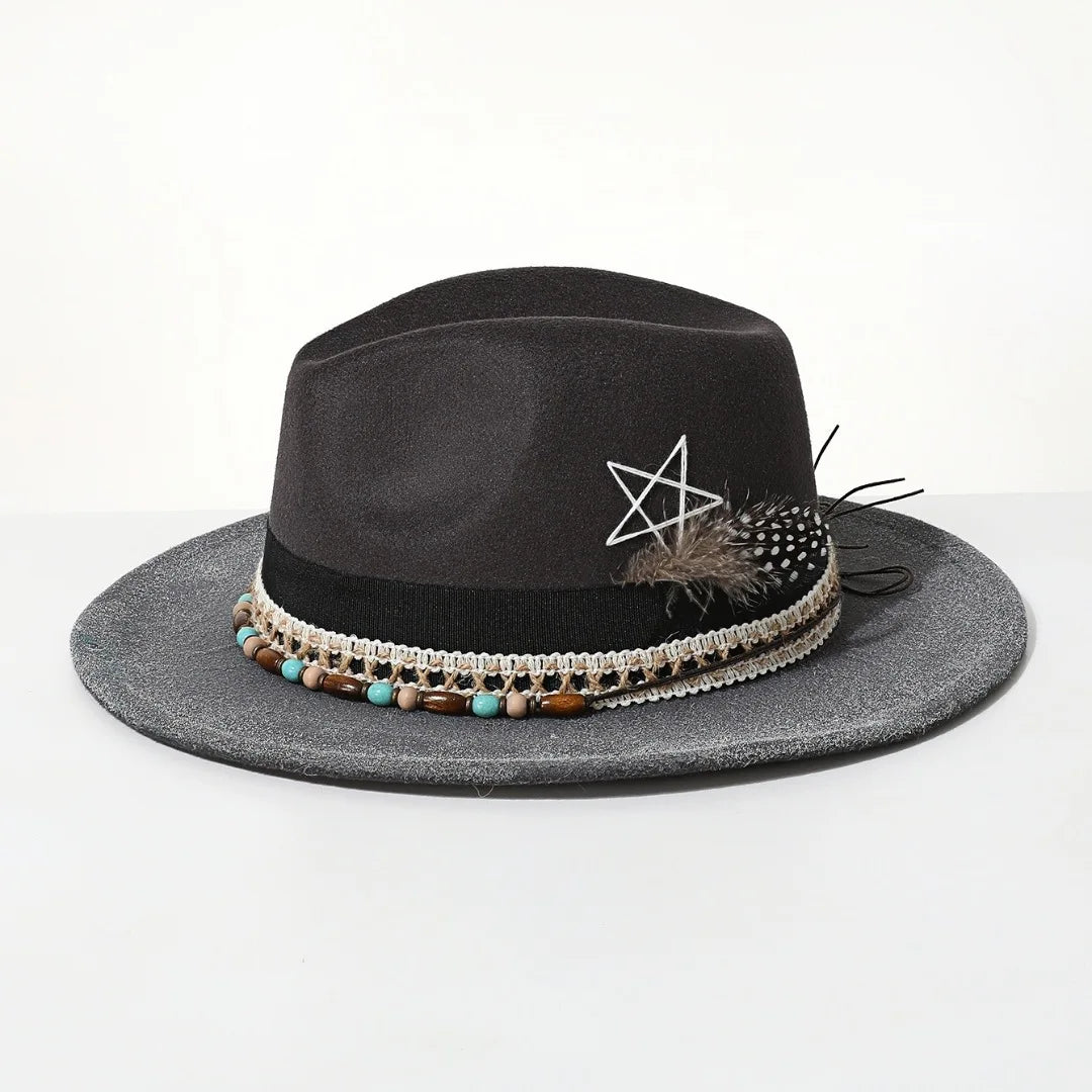 Handmade Fedora Hat suede Men's and Women's Hat feather vintage Fashion Jazz hat Top hats flat Panama sombrero mujer British hat