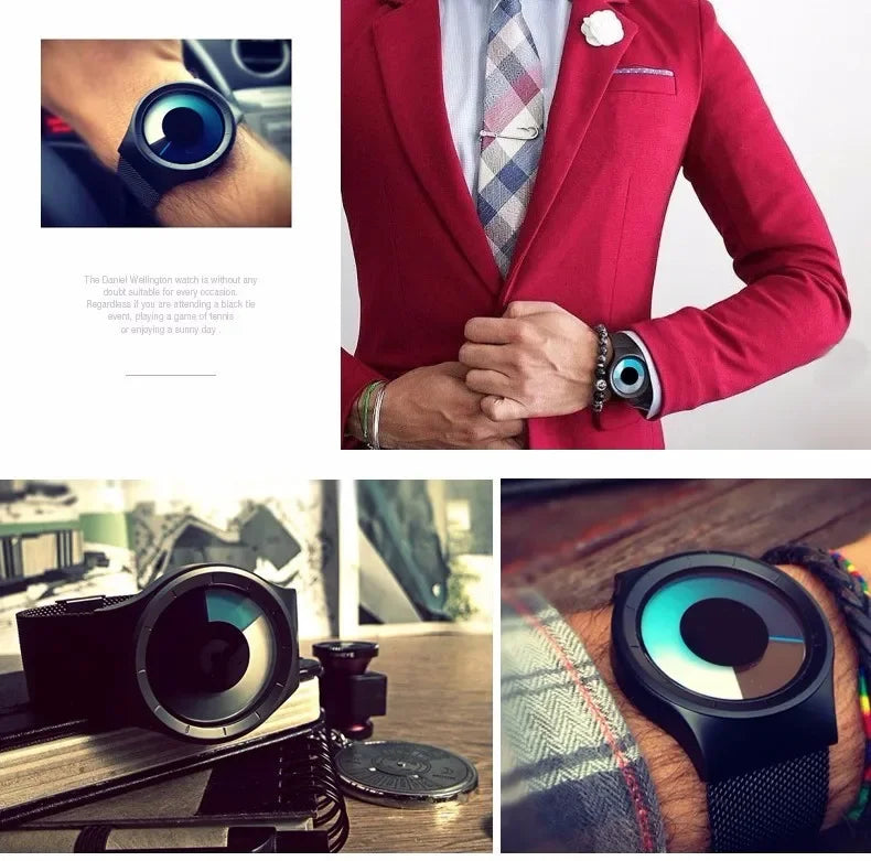 NEW Creative Quartz Watches Men Top Fashion Brand Casual Stainless steel Mesh Band Unisex Watch Clock Male female Gentleman gift