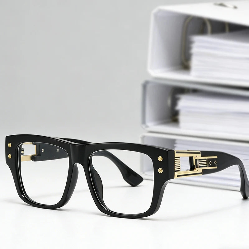 Retro Square Big Size Anti Blue Light Reading Glasses Men Prescription Optical Lenses Eyewear Brand Design Eyeglass Frame