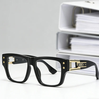 Retro Square Big Size Anti Blue Light Reading Glasses Men Prescription Optical Lenses Eyewear Brand Design Eyeglass Frame