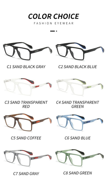 2024 New Sports Glasses Fashion Square Cycling Men's Glasses Frame Ultra-light  Optical Prescription Eyeglass Frame Women 6810