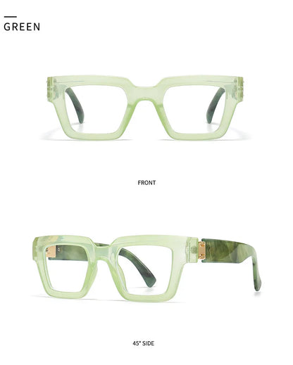 New Green Oversized Square Reading Glasses Men Women Personality Optical Eyeglasses Anti Blue Light Computer Presbyopic Glasses