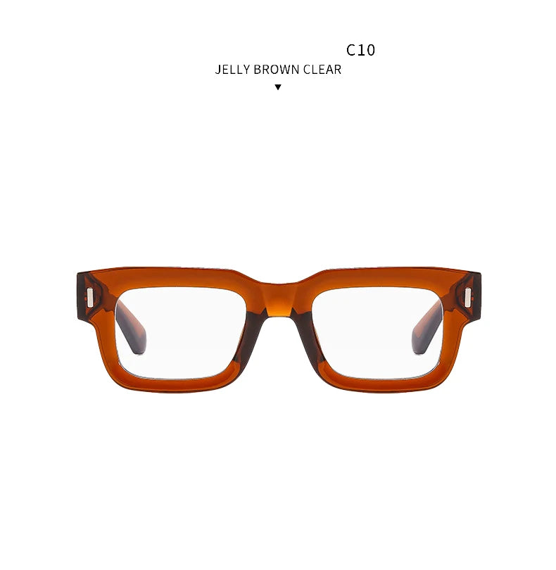Retro Men Tea Color Square Reading Glasses Women Female Clear Resin Lens Big Eyeglasses Frame Presbyopic Glasses Oculos De Grau