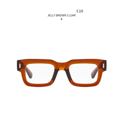Retro Men Tea Color Square Reading Glasses Women Female Clear Resin Lens Big Eyeglasses Frame Presbyopic Glasses Oculos De Grau