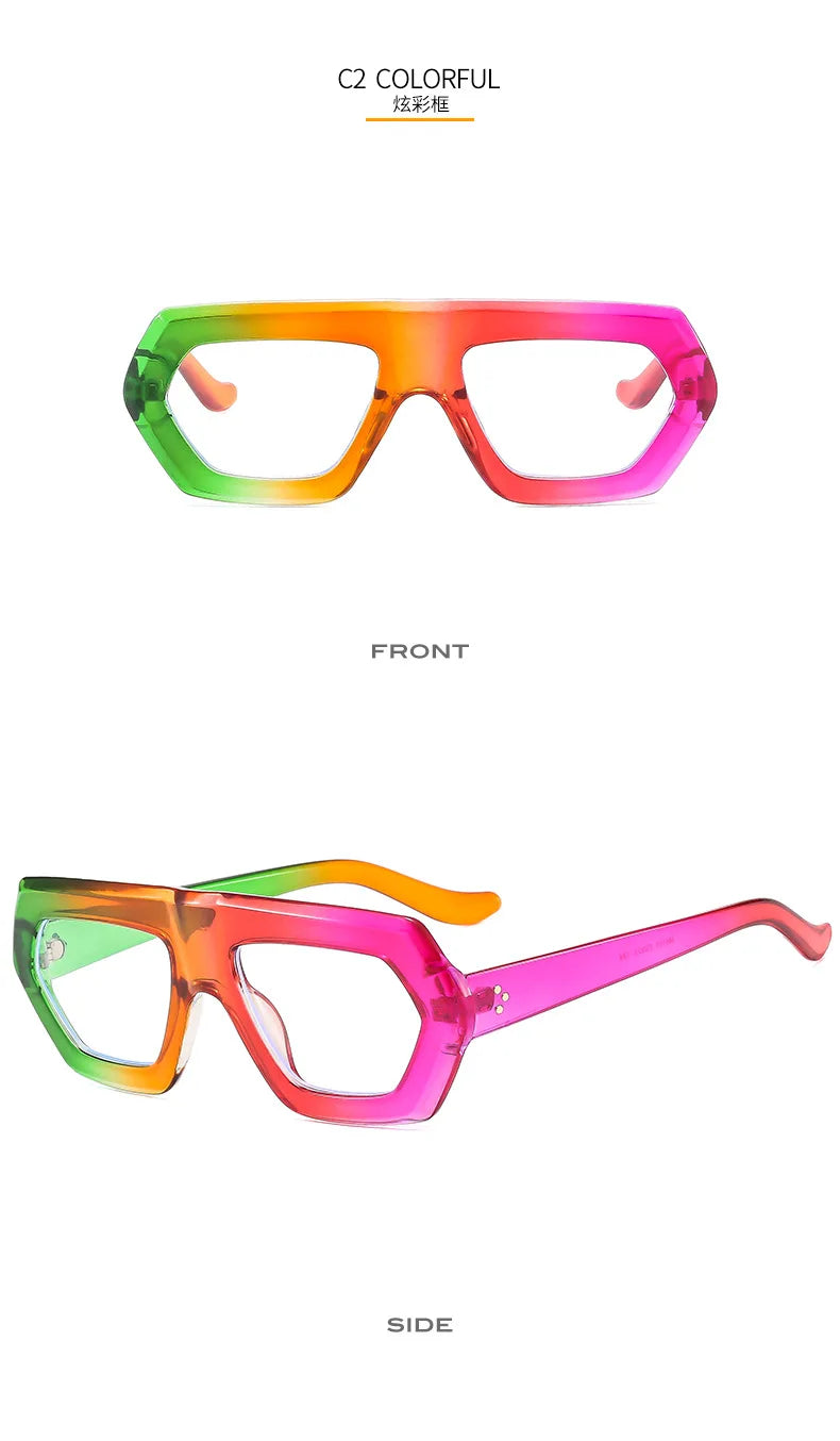 Womens Thick Frame Reading Glasses 2024 Anti Blue Light Fashion Designer Transparent Eyewear Finished Hyperopia Eyeglasses Hot