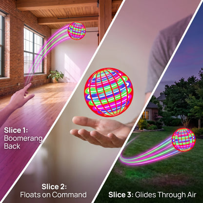 Pro Magic Flying Ball with LED Glow Lights, 360° Rotating Hand-Controlled Gyro Spinner Hover Orb, Fidget Toy for Teens and Adult