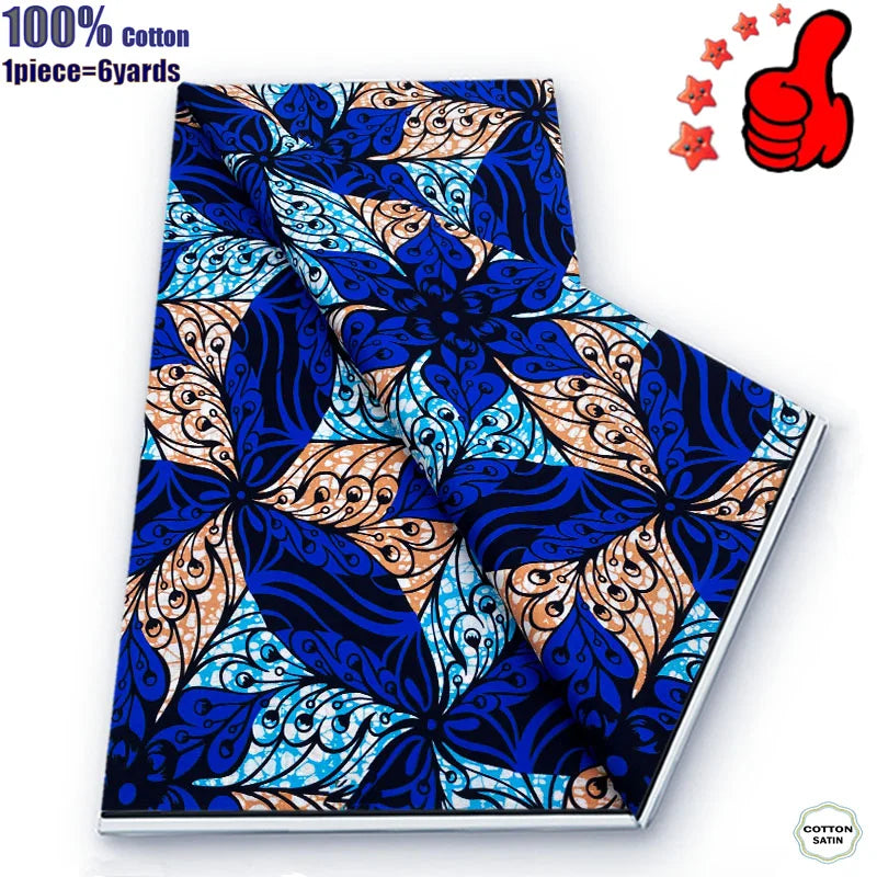 Guaranteed Veritable African Real Wax Prints Fabric Ghana Style Ankara Wax Tissu Pagne 100%Cotton Soft Design Nigeria Wax Fabric