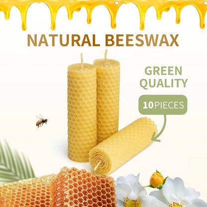 10pcs Natural Beeswax Candles Handmade No Additives Luxury High-end Candles For Candlelight Dinner Wedding Ceremony
