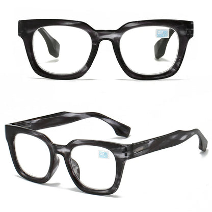 2024 New TR90 Rectangle Black Frame Reading Glasses Ultralight Anti Blue Light Presbyopic Glasses Eyewear Readers