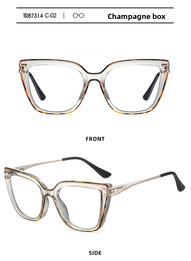 EYORA Currents Square Women Anti-Reflective Reading Glasses Anti Blue Light Myopia Eyewear Photochromic Prescription Eyewear