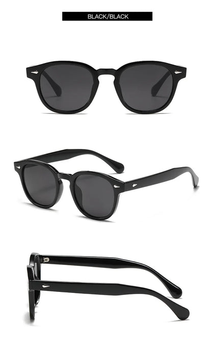 JNPCXI Quality New Retro Round Sunglasses Women Fashion Rivets Decoration Shades UV400 Men Punk Leopard Sun Glasses
