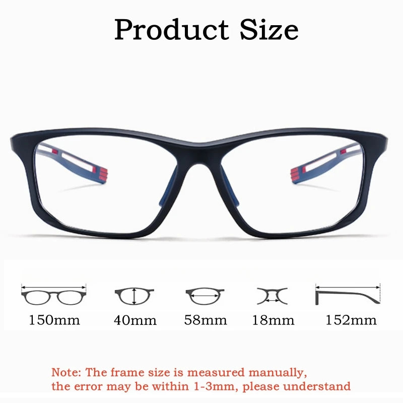 YIMARUILI Ultra-light TR90 Sports Glasses Men and Women Outdoor Cycling Fashion Square Optical Prescription Eyeglasses Frame 300