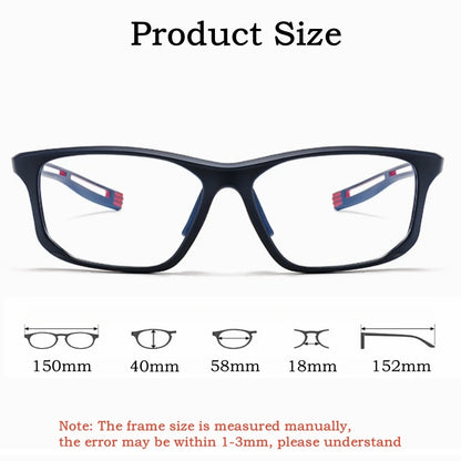 YIMARUILI Ultra-light TR90 Sports Glasses Men and Women Outdoor Cycling Fashion Square Optical Prescription Eyeglasses Frame 300