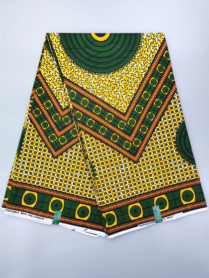 Dutch Hollandais Printed Fabric for African Classical Dress Veritable Real Wax Guaranteed 100% Cotton 6 Yards