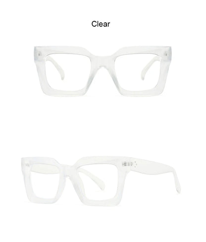 Vintage Oversized Square Anti Blue Light Reading Glasses Women Men Trending Optical Eyewear Finished Hyperopia Eyeglasses +2 +5