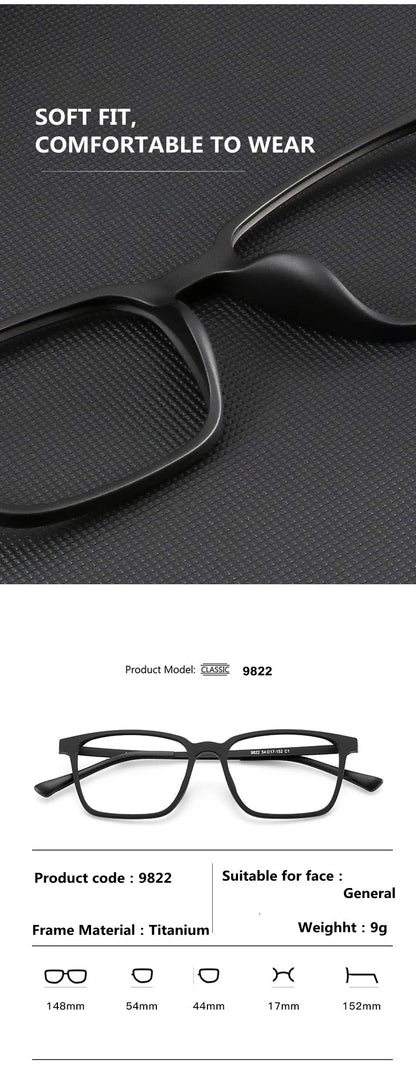 Ultralight Pure Titanium Photochromic Reading Glasses for Men Anti Blue Light Presbyopia Eyeglasses Resin Lens+0.5 0.75 1.75 2.5