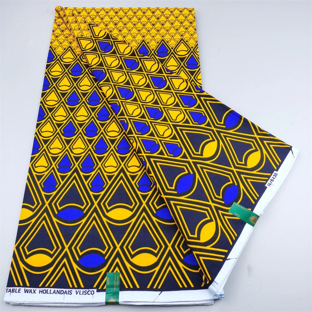 Dutch Ankara Wax Print Fabric High Quality Wax African Hollandais Fabric 100% Cotton Soft African Veritable Real Wax for Dress