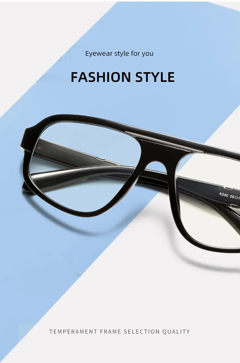 Classic Oversized Square Photochromic Anti Blue Light Reading Glasses Men Women Luxury Brand Computer Glasses Trendy TR90 Frames