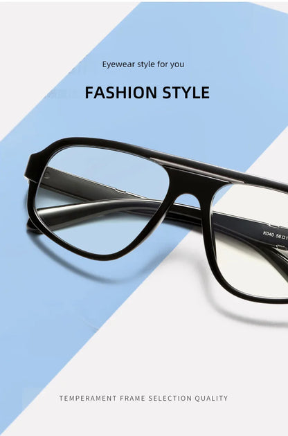 Classic Oversized Square Photochromic Anti Blue Light Reading Glasses Men Women Luxury Brand Computer Glasses Trendy TR90 Frames