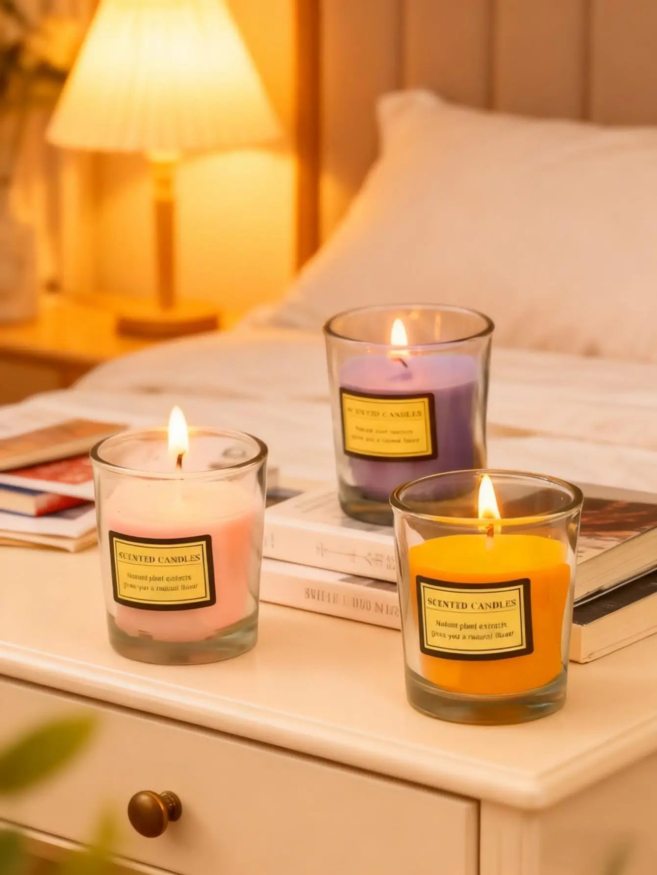 1PC Romantic Smokeless Soy Wax Candle - Glass Aromatherapy Gift Box Home Wedding Decor Companion Souvenir