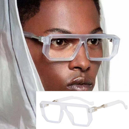 Retro Rectangle Men's Reading Glasses Transparent Computer Big Square Anti Blue Light Glasses Frame Punk Presbyopia Eyewear +1.5