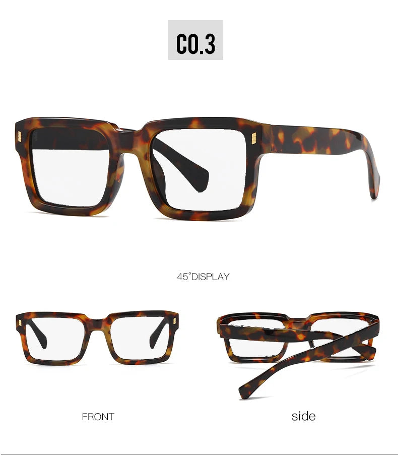 KOCOLIOR New Brand Design Square Board Anti Blue Light Reading Glasses for Men and Women Retro Glasses with Diopter 0 to+6.0