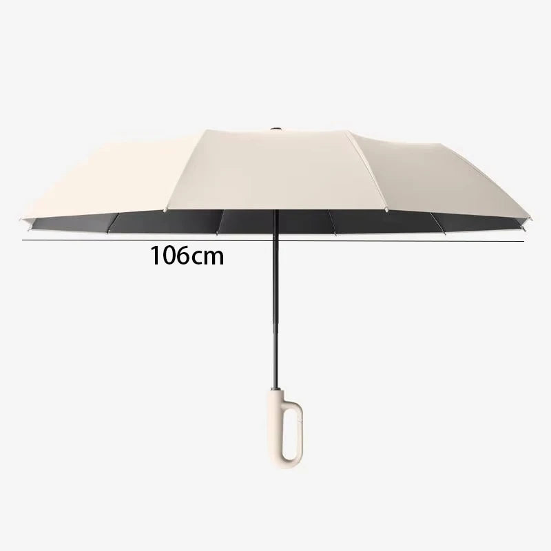 20Bones Windproof Fully Automatic Folding Umbrella with Loop Buckle UPF50+ Protable Compact Sun Rain Umbrellas for Women and Men