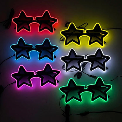 Cool glowing star shape glasses Led Light Up Star Glasses Glow In The Dark glasses for nightclub Birthday wedding party supplies