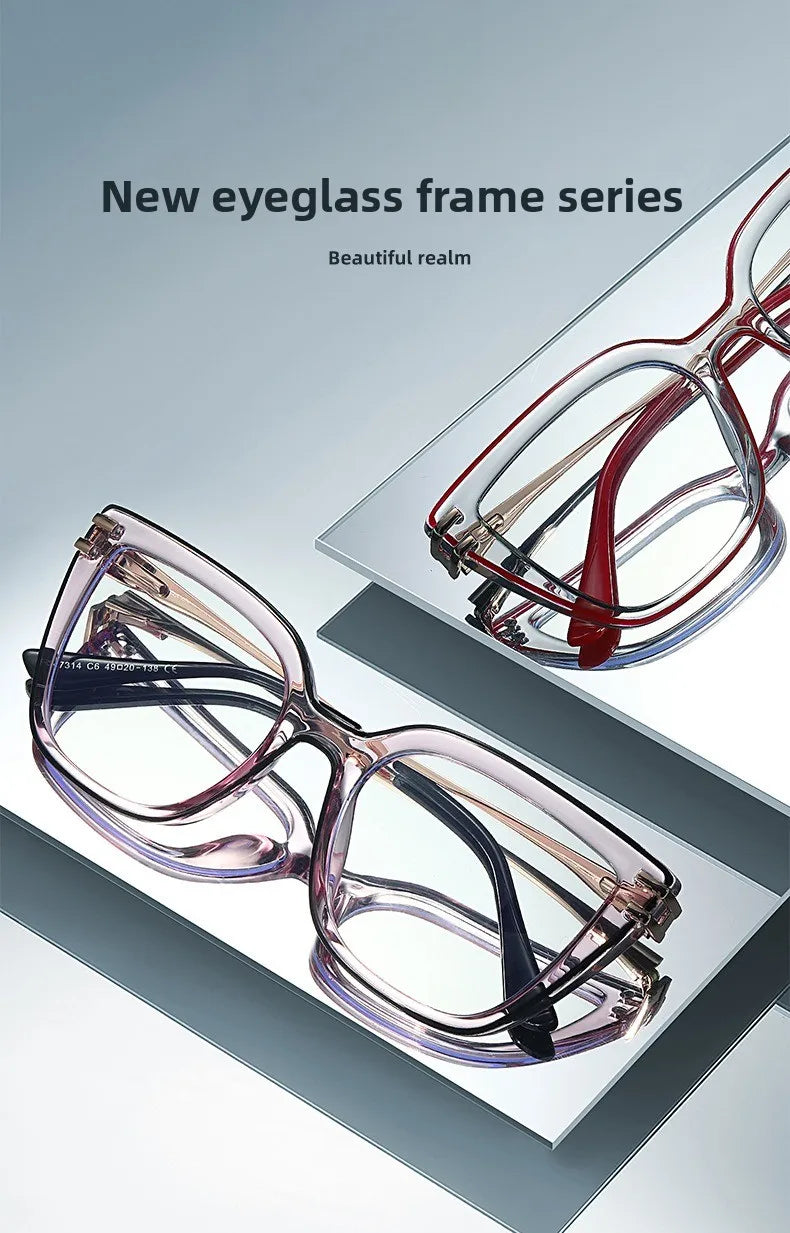 EYORA Currents Square Women Anti-Reflective Reading Glasses Anti Blue Light Myopia Eyewear Photochromic Prescription Eyewear