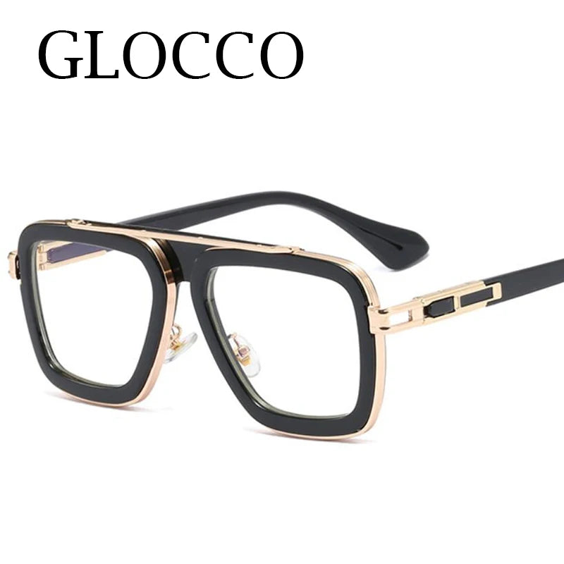 Trendy Oversized Pilot Reading Glasses Men Women Anti Blue Light Luxury Brand Black Unisex Goggle Clear Square Far Sight Eyewear