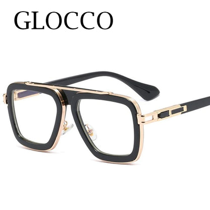 Trendy Oversized Pilot Reading Glasses Men Women Anti Blue Light Luxury Brand Black Unisex Goggle Clear Square Far Sight Eyewear