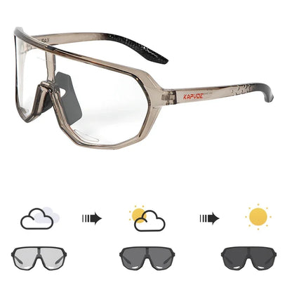 KAPVOE Photochromic Cycling Glasses Sports Sunglasses for Men Women UV400 Protection Bicycle MTB Mountain Bike Sunglasses
