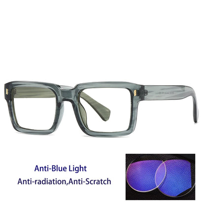 KOCOLIOR New Brand Design Square Board Anti Blue Light Reading Glasses for Men and Women Retro Glasses with Diopter 0 to+6.0